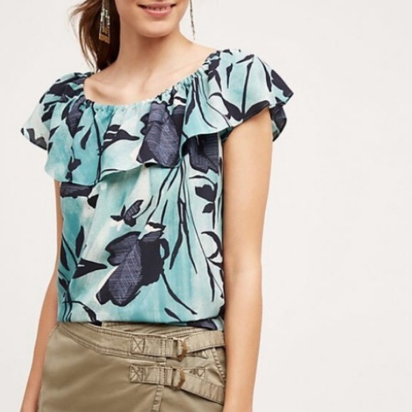 Anthropologie Tops - Anthropologie Maeve Islander Off The Shoulder Top Size XXS